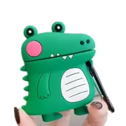 For Apple Airpods 1/2 Generation Universal Wireless Cute Dinosaur Bluetooth Headphone Protective Case(Green)