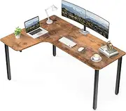 [EUREKA ERGONOMIC] 61 Inch Computer Corner Desk L Shape Home Gaming Desk Office PC Laptop Study Writing Desk Table with Mouse Pad, Spaces Saving Easy Assemble Left Side - Brown