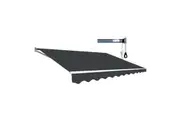 Motorised Outdoor Folding Arm Awning Retractable Sunshade Canopy Grey 4.0m x 3.0m