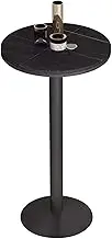 Kitchen Dining Table 21.7inch/ 55cm Round Bar Table, Coffee Table End Side Table, High Top Table for Kitchen, Dining Room, Bistro, Cocktail, Black(Height 105cm/3.4ft)