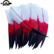 36Pcs 4In Shield Arrows Fletches Three Colors Gradient Natural Turkey Feathers