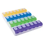 Weekly (7-Day) Pill Case, Medicine Planner, Vitamin Organizer Box, 4 Times a ...