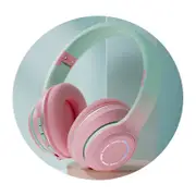 Gradient Colour Bluetooth Headset Cute Foldable Wireless Features: Long Transmission Headphones