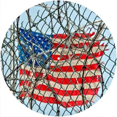 Slipmat Slip Mat 12" Turntable LP DJ Record Player Deck US FLAG CAGED PATRIOT