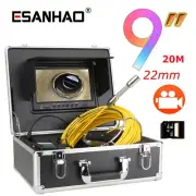 9" DVR Monitor 20M Pipe Inspection Video Camera IP68 1000TVL Drain Sewer Camera