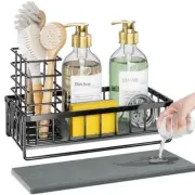 Kitchen Sink Caddy Sponge Holder - Instant-Dry Kitchen Sink Organizer with