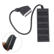 21Pin Scart 5 Way Splitter 21p Scart Male To 5 Female Adapter Connector