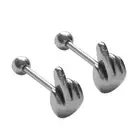 2pcs Stainless Steel Stud Tongue Barbells Body Piercing Jewelry