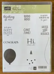 Stampin' Up! Party Pants 12 Piece Cling Stamp Set. Gently Used