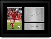 HWC Trading Juninho Middlesbrough Gifts Printed Signed Autograph Picture for Football Fans and Supporters - A4 Framed