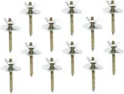 THJOPOKEEL 12 Set Bird Cage Feeder Stand Perches Accessories Hardware - 12pcs Wing Nut 12pcs Set Screw and 12pcs Flat Washer Hamster Board Pole Fixing Breeding Box Screws