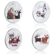 Lovvinjew Christmas Commemorative Coins Santa Claus Elk Medal Xmas Collectible Silver 1pcs