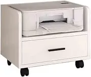 Printer Table Under Desk Shelf Printer Rack with Drawer Bedside Cubby Stand Office Organizer Mobile Cabinet Simple Shelf Printer Shelf(White)