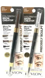2x Revlon Colorstay Brow Creator Micro Top Pencil Powder Sealed 605 Soft Brown