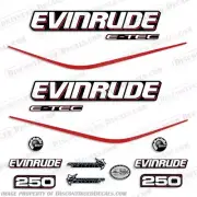 Fits Evinrude 250 hp E-Tec Outboard Motor Engine Decal Kit - Black Cowl - etec
