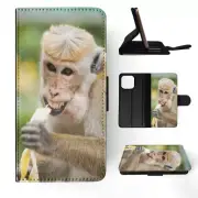 FLIP CASE FOR APPLE IPHONE|CUTE FUNNY MONKEY EATING BANANA