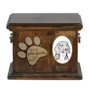 Beagle urn with a ceramic plate Art-Dog