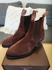 R.M Williams Lady Yearling Leather SIZE AU 7D Cola/Seude Boots RRP$649