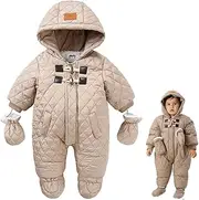 [Xifamniy] Baby Winter Snowsuit Coat Romper Outwear Hooded Footie Toddler