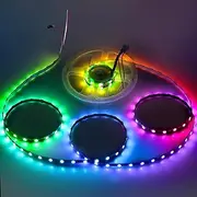 ALITOVE WS2812B LED Strip, 5mm Width Super Narrow RGB Addressable LED Light Strip 6.6ft 120 LEDs Programmable Dream Color Digital LED Pixel Rope Light for Home Theater Bedroom Bar Decor Lighting