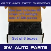 6 Box 1/2oz Black Wheel Weights Stick-on Adhesive Tape 54LB 1728Pcs Lead Free