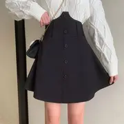 Corset Waist Mini A-Line Skirt Black - 3XL
