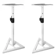 Rockville Pair Studio Monitor Speaker Stands w/Adjustable Height, White