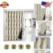 100% Blackout Curtains 100x96 for Sliding Doors - Stylish Moroccan Design