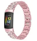 Lady's Bling Diamond Stainless Steel Watch Band Strap For Fitbit Charge 5