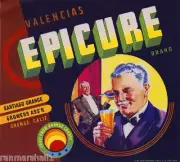 Orange County Epicure Gentlemen Orange Citrus Fruit Crate Label Art Print