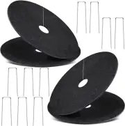 4 Pack Non-Woven Tree Mulch Ring, 32 Inch Degradable Tree Protection Mat, Weed B