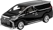 Die-cast Diecast 1:18 for Toyota Alpha Car Models 6 Doors Opened Pull Back Sound Light Metal Simulated Mini Vehicle Vehicle Miniature Vehicle(Black)