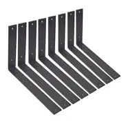 Shelf Brackets L Brackets for Shelves Heavy Duty 12 Inch frostblack-8 packs