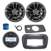 JBL Marine Radio, Spa Bezel, Adapter, 2x 6.5" 225W Chrome Speakers w/ANT,Wire