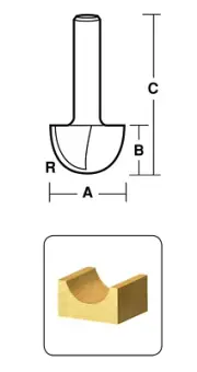 CARBiTOOL Core Box Router Bit T416 1/2