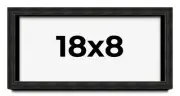 18x8 Shadow Box Black Rustic Barnwood Display Frame | 1.125 Inch Deep | 0.875 I