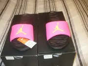 MEN Nike Air Jordan Break Slides Sandal Jumpman BLACK PINK NEON CHOICE SZ NWB