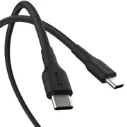 EFM USB-C to USB-C 1m Braided Power & Data Cable For Galaxy Note 8/iPhone BLK