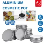 10/15/50ml Aluminum Empty Cosmetic Pot Lip Balm Wax Jar Tin Silver Container BOX