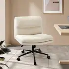 Home Office Chair with Wheels, Wider Seat Cross Chair Mid Back Desk Armchair Cha