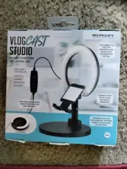 VlogCast Studio Foldable Phone Stand with LED Ring Light - New in Box