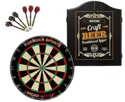 Micro Band 3 Dart Board + Winmau Craft Beer Black Cabinet + Darts
