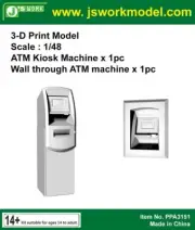 J's Work 1/48 3D Print ATM Kiosk Machine & Wall through ATM Machine