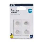 4 Pack Button Cell Alkaline Batteries - LR44