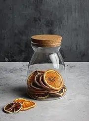 GABEL & TELLER Borosilicate Glass Canister with Cork Lid, 1 Liter Capacity