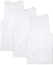 [Calvin Klein] Men`s Classic Ribbed Tank 3-Pack (White(NM9070X-100)/White/White, Medium), White