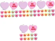 [TEHAUX] 80 Pcs DIY Decorative Accessories Bracelet for Charms Jewelry Making Accessories DIY Charms Pendant Heart Words Charms A Letter Necklace Keychain Charms Earring Resin Heart-shaped
