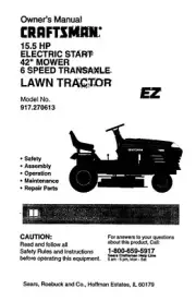 Owner’s Manual Sears Craftsman 15.5 HP Lawn Tractor 42” Mower - Model 917.270613