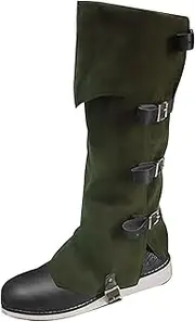 [AGDGV] Men's Medieval Boot Covers - Faux Leather Medieval Gaiters for Knight & Warrior Armor Costume, Pirate Boot Covers, Ranaissance Costume Accessories, Perfect for Cosplay & Halloween