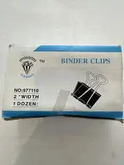 12 PCs 51 mm Fold-back Clips Black Steel Binder Bulldog Clip